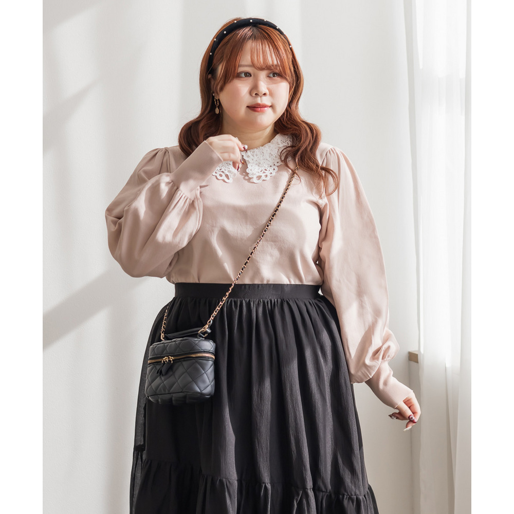 CLETTEオリジナルレイヤーレース襟ニットプルオーバー6