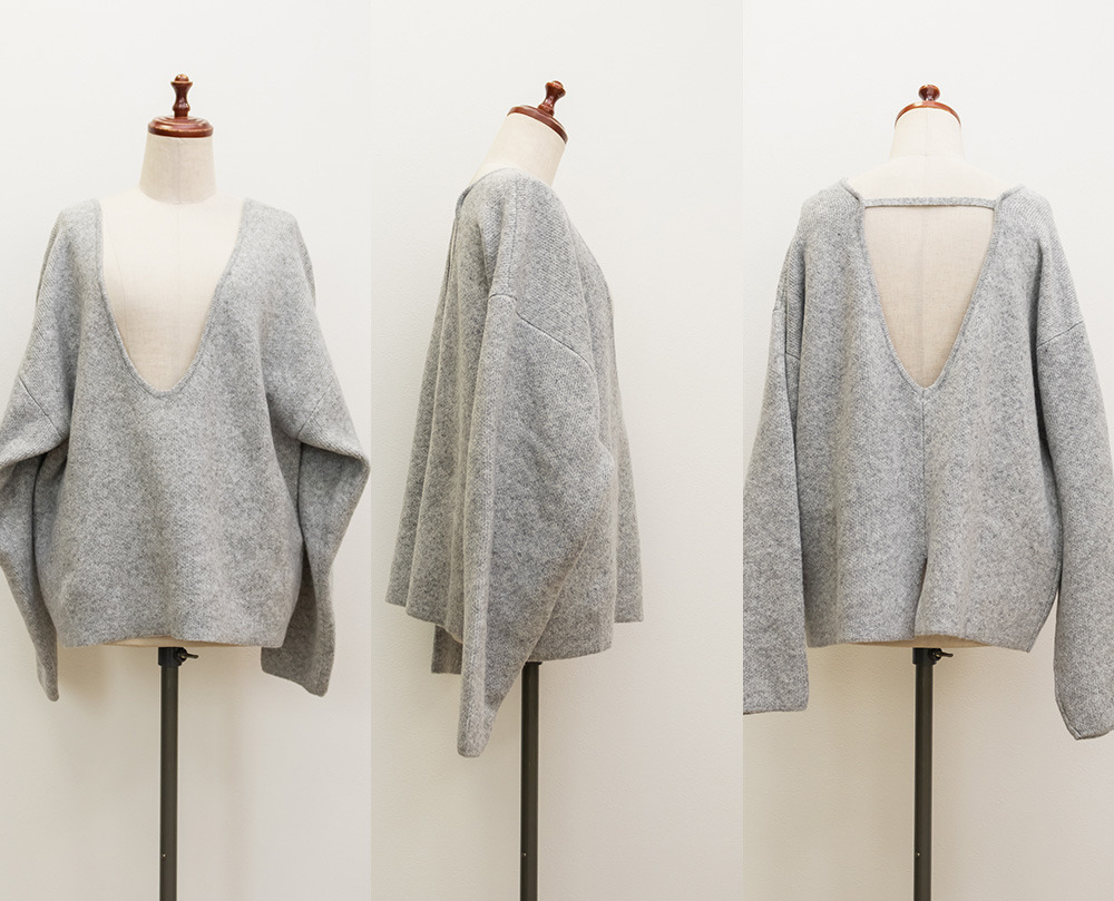 Uネックオーバーサイズニットプルオーバー12