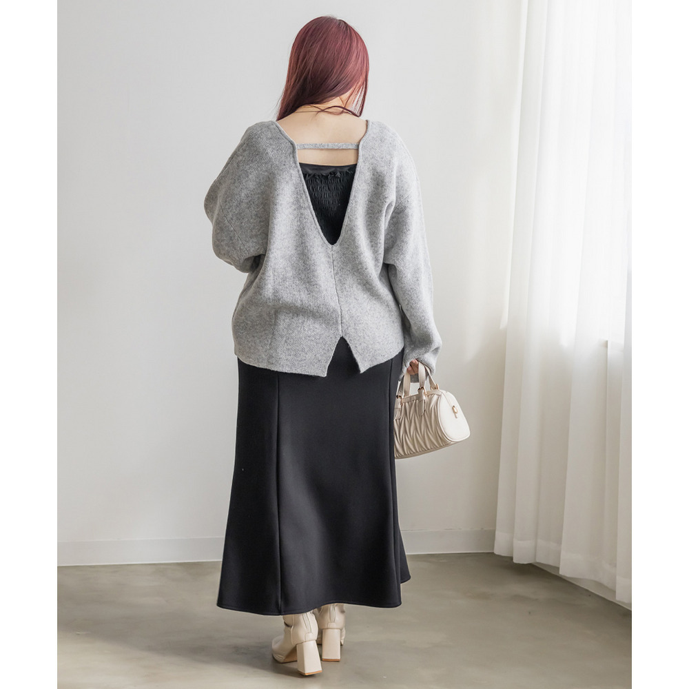 Uネックオーバーサイズニットプルオーバー5