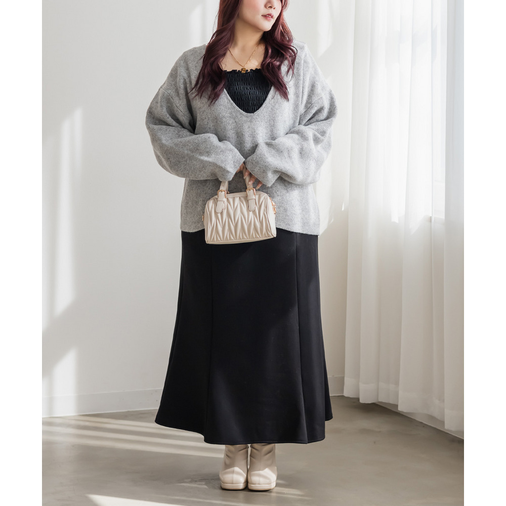 Uネックオーバーサイズニットプルオーバー6