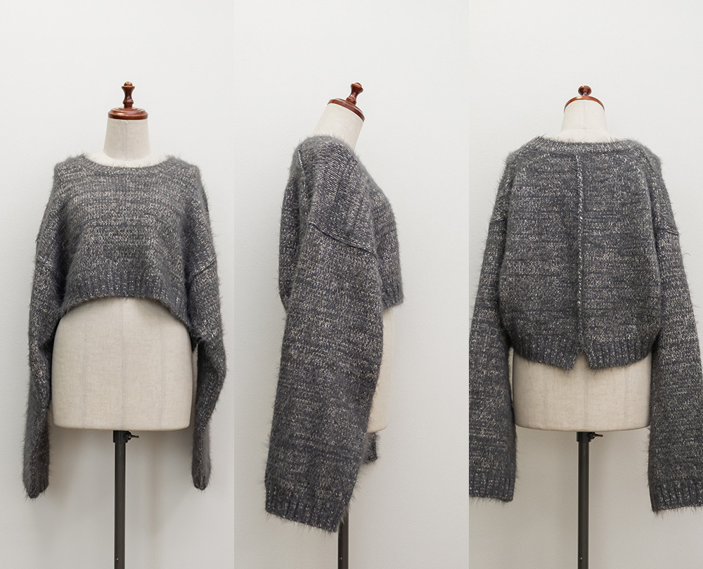 ショート丈ミックスニットプルオーバー12