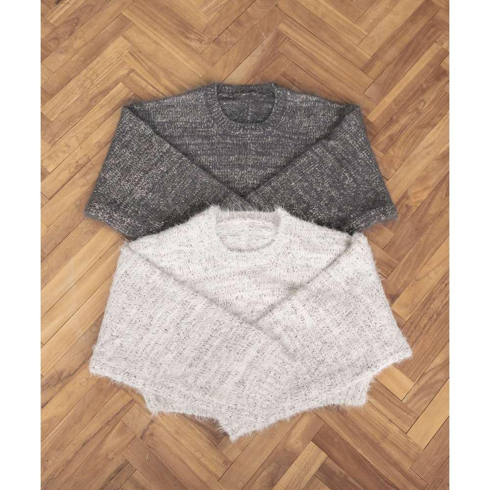 ショート丈ミックスニットプルオーバー5