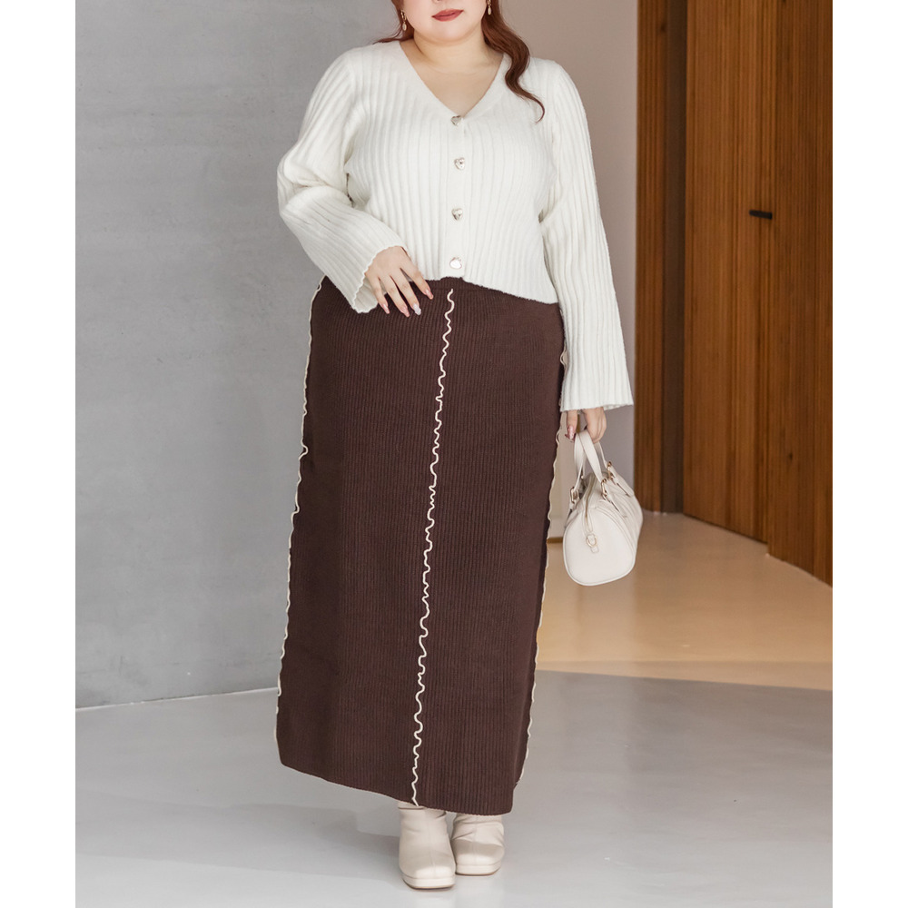 配色メローニットスカート10