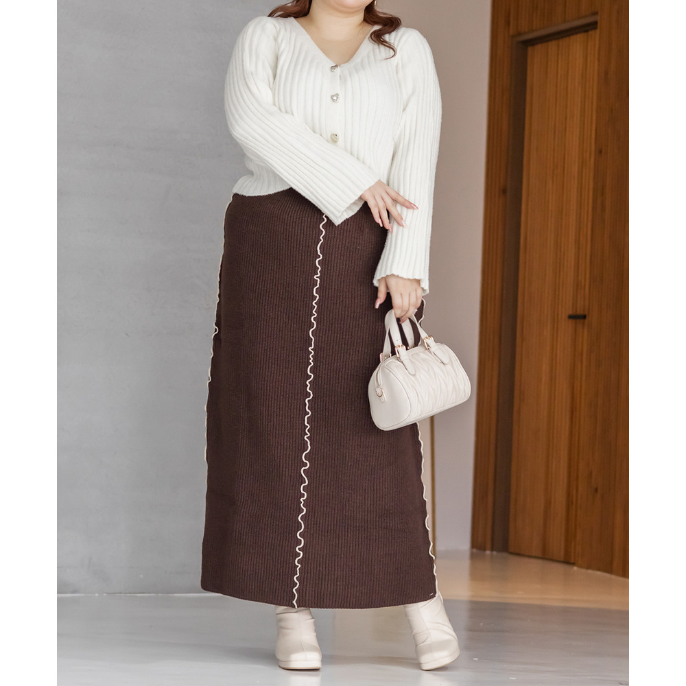 配色メローニットスカート11