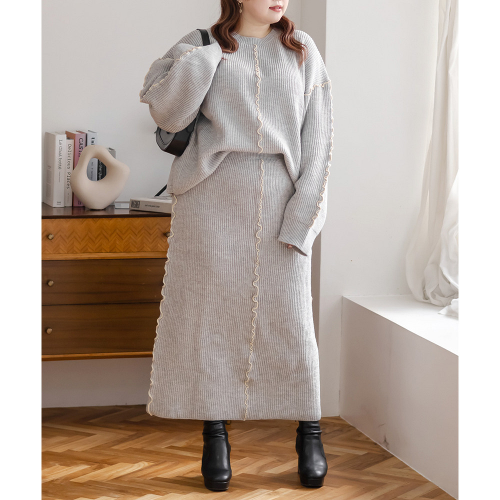 配色メローニットスカート2