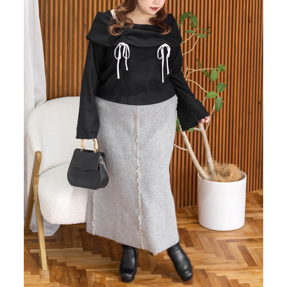 配色メローニットスカート6