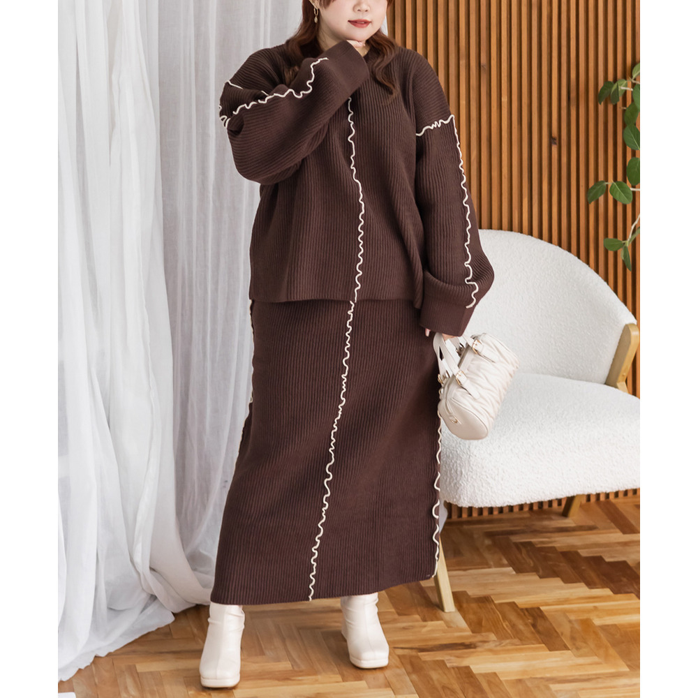 配色メローニットスカート7