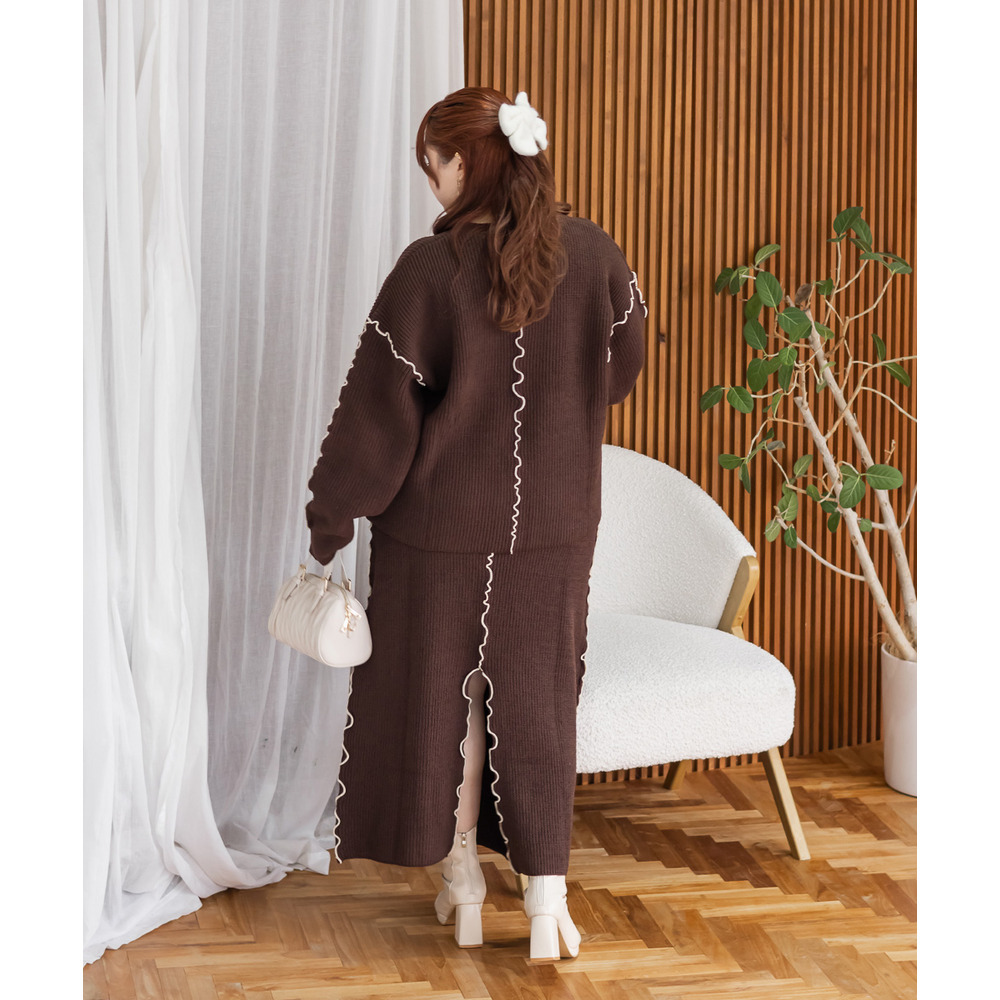 配色メローニットプルオーバー10