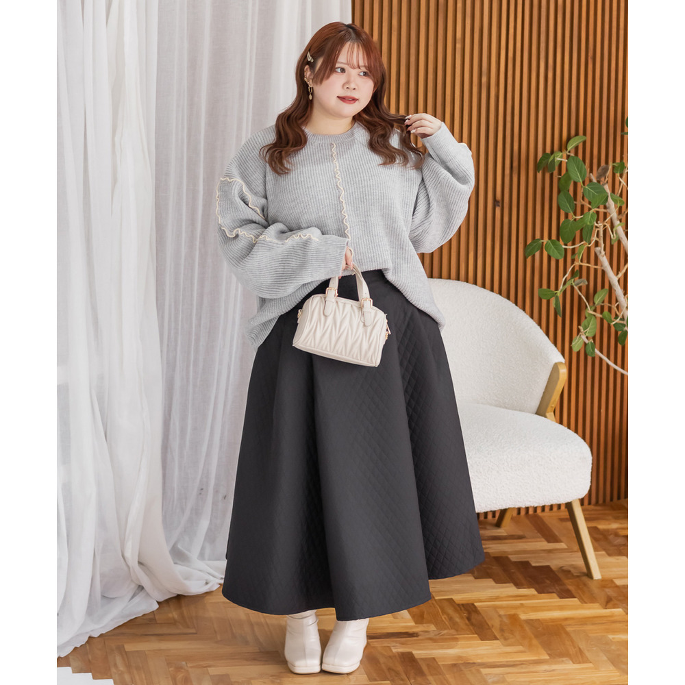 配色メローニットプルオーバー2