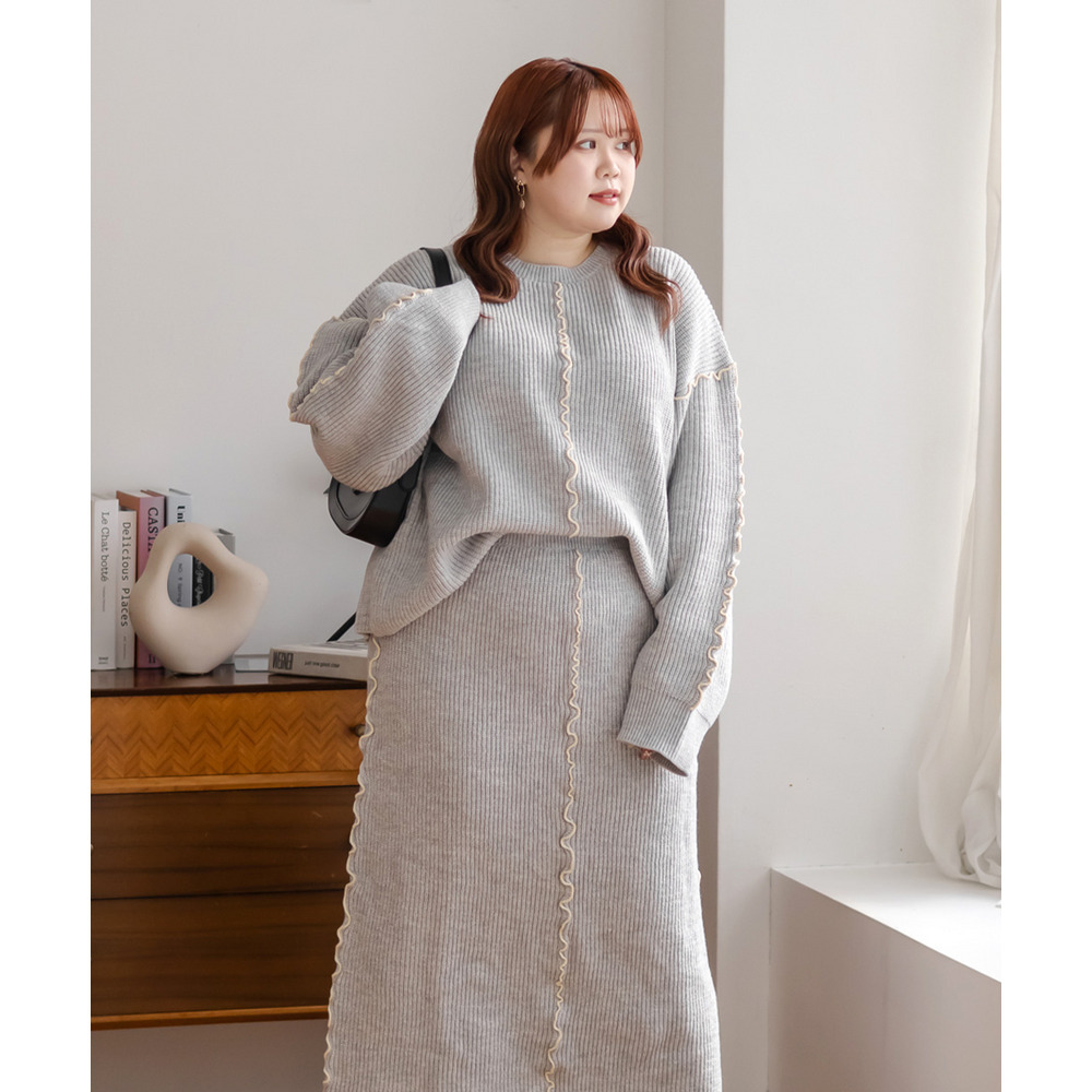 配色メローニットプルオーバー4