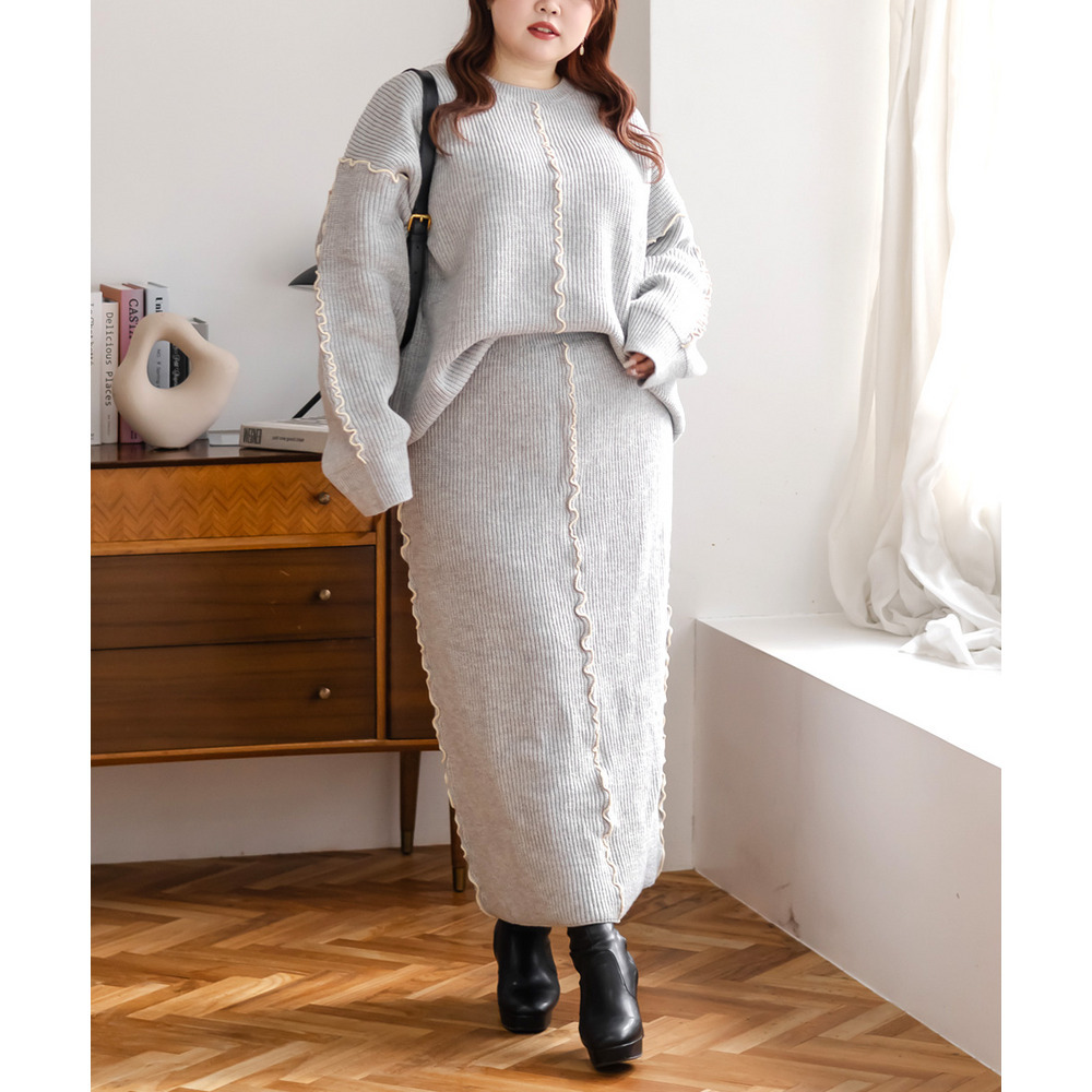 配色メローニットプルオーバー5