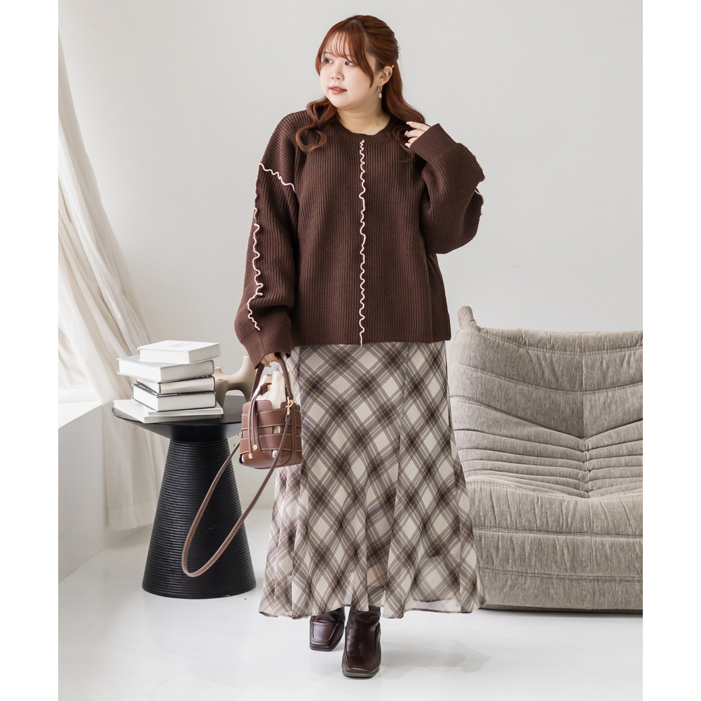 配色メローニットプルオーバー6