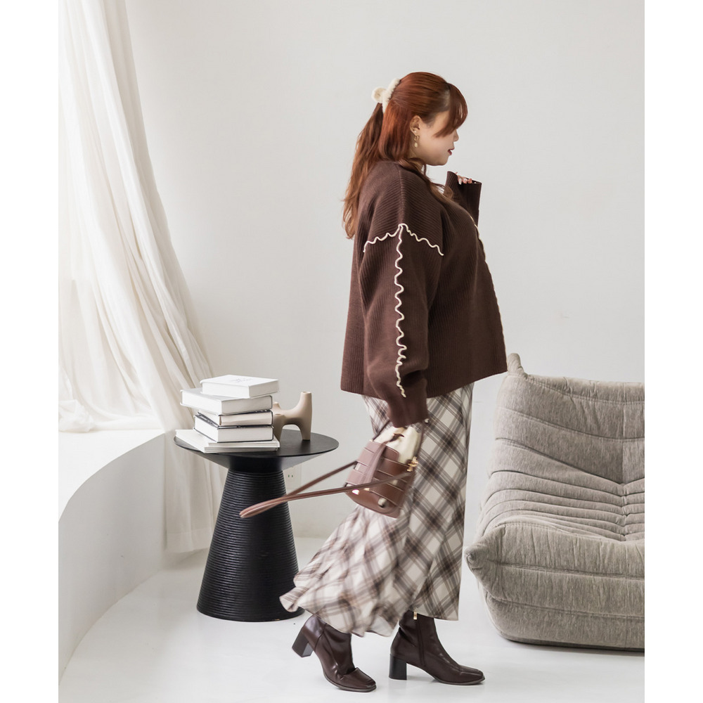 配色メローニットプルオーバー7