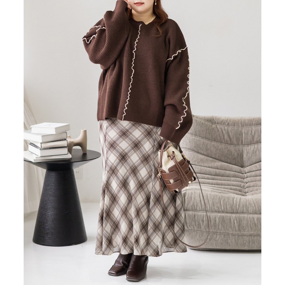 配色メローニットプルオーバー8