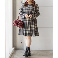 CLETTEオリジナルベルト付きボックスタックチェックミニワンピース