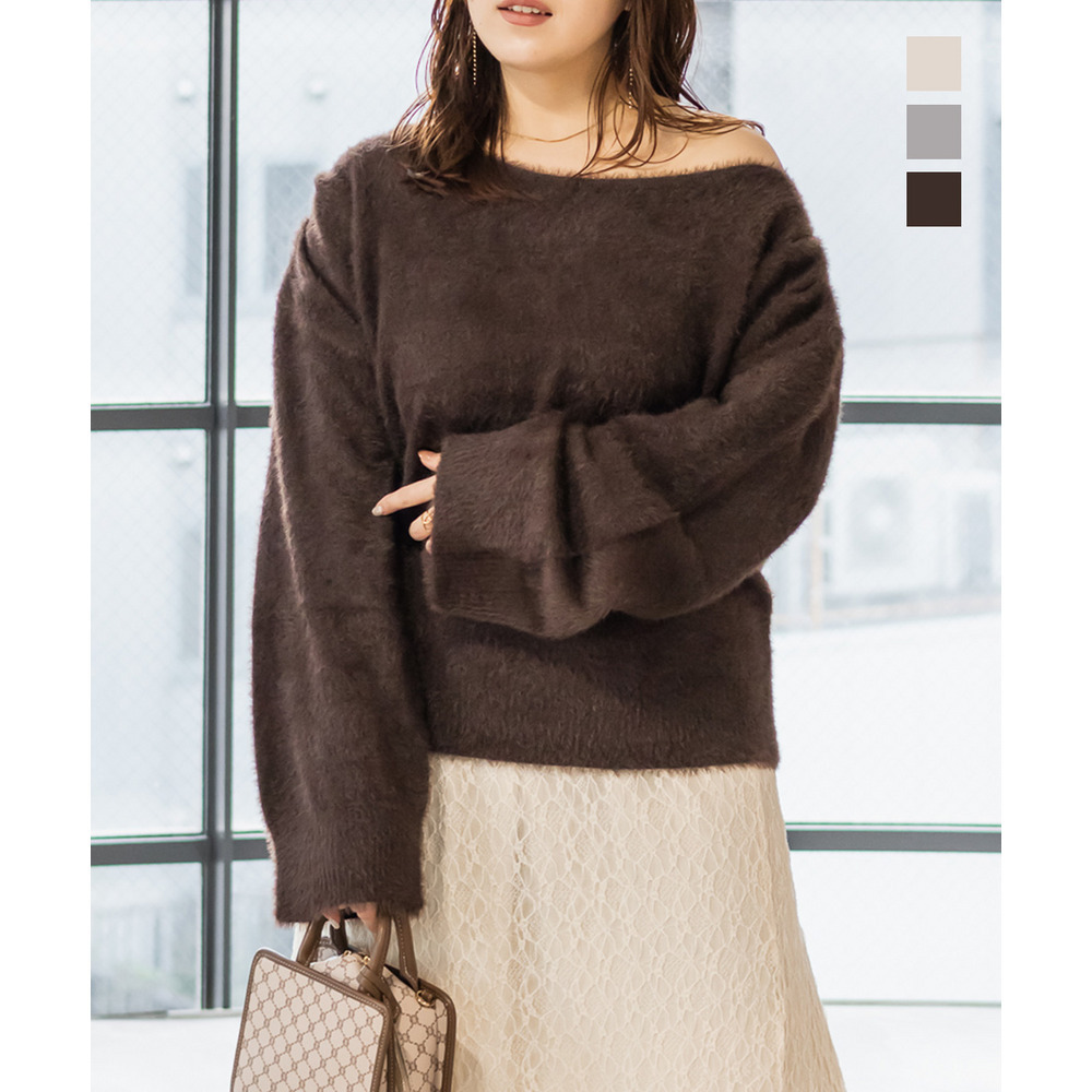 CLETTEオリジナルオフショルシャギーニット