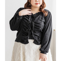 CLETTEオリジナルフロントリボンギャザーデザインカットソー