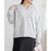 ポケット付きアルパカタッチニット