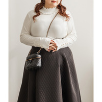 袖パールボタンプチハイネックシャギープルオーバー