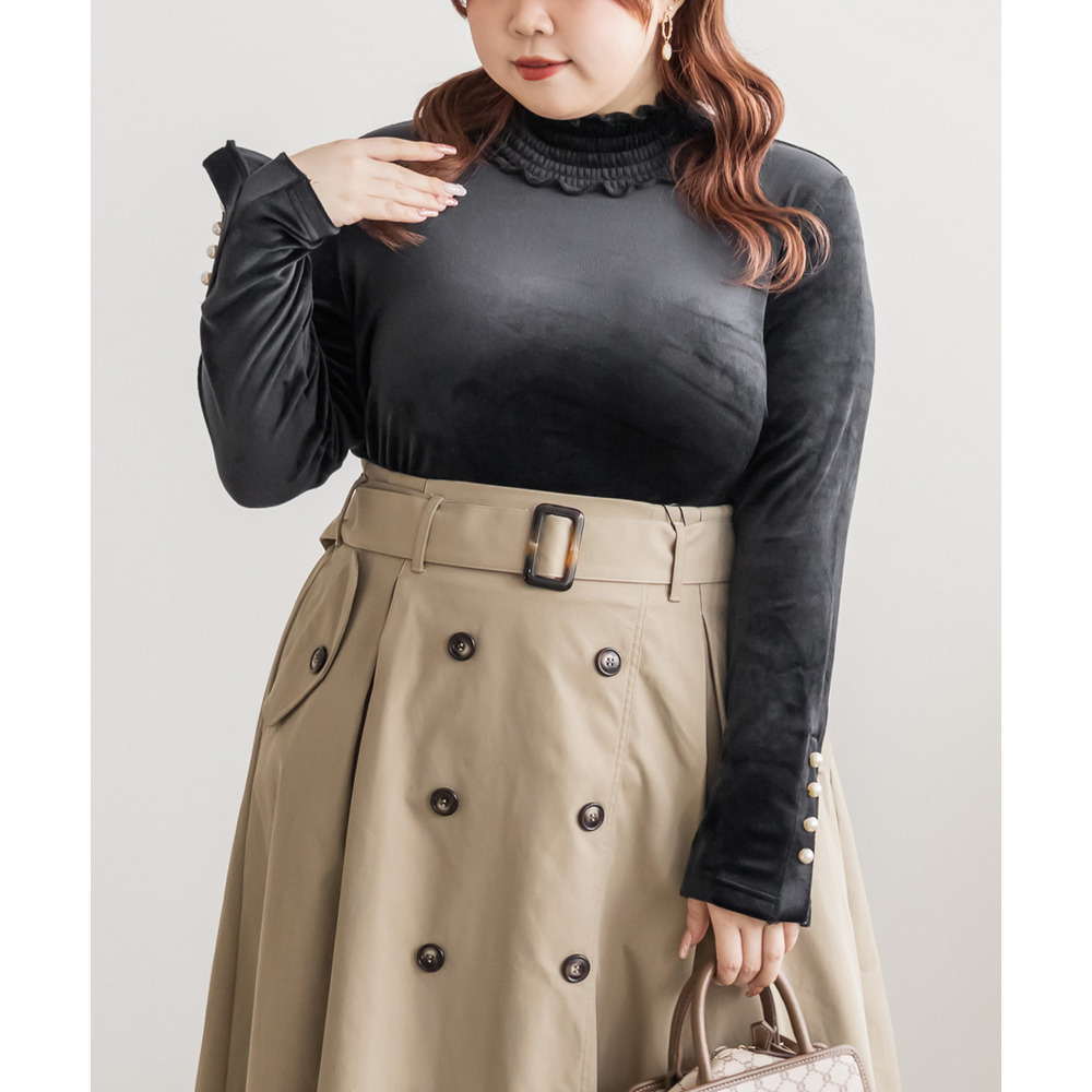 袖パールボタンプチハイネックシャギープルオーバー3