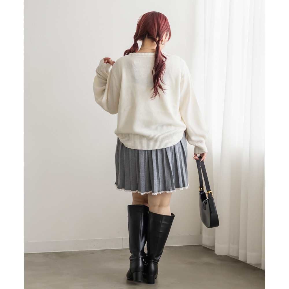 チェック柄リボンニット4