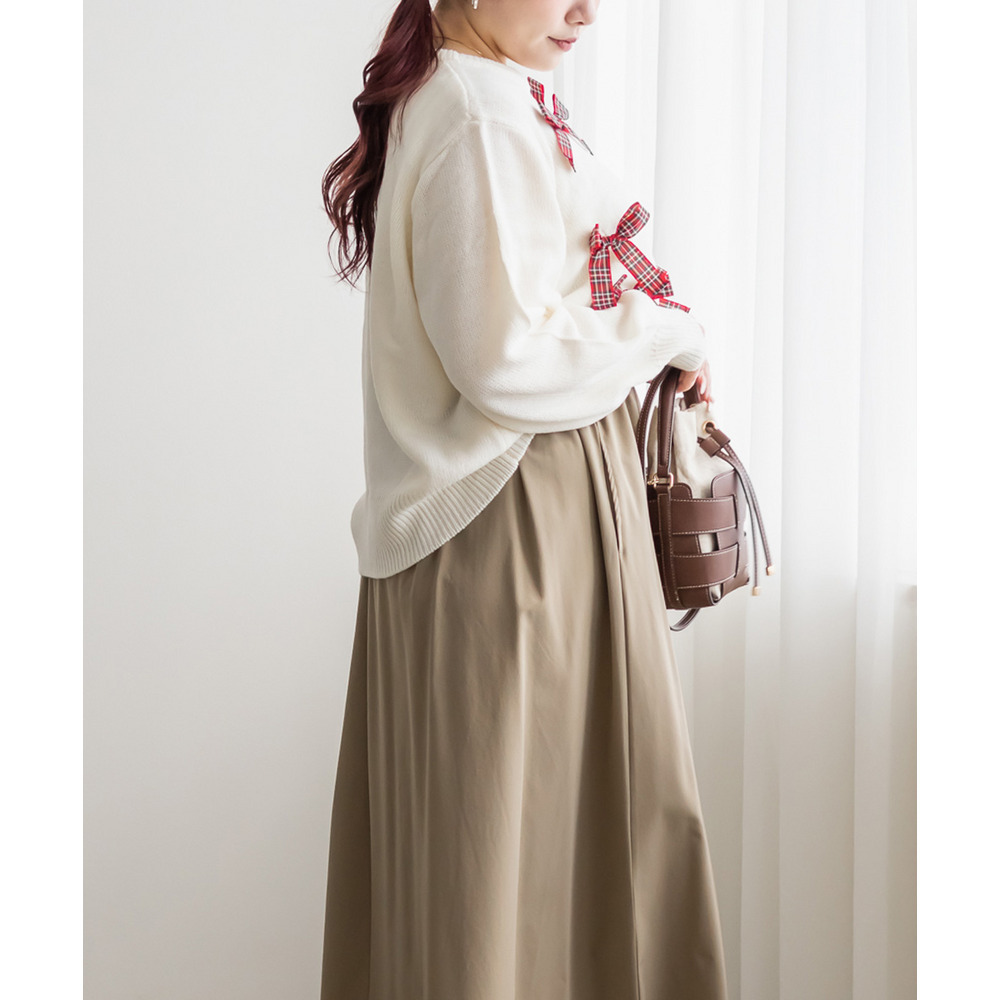 チェック柄リボンニット5