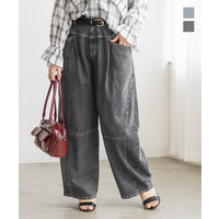 ワイドバレルレッグデニムパンツ
