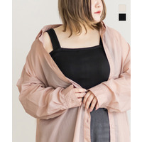 スクエアリブタンクトップ