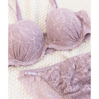 リュクスレースフロントホックブラジャー＆ショーツセット