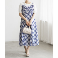 CLETTEオリジナルシフォンチェックキャミワンピース