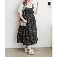 CLETTEオリジナル配色リボン花柄ワンピース