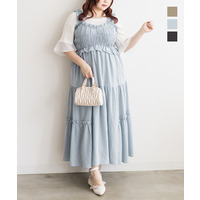 CLETTEオリジナルフリルデザインシャーリングキャミワンピース