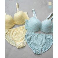 脇高ヴェールレーシーブラジャー＆ショーツセット