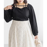 CLETTEオリジナルデコルテベルトハートネック長袖プルオーバー