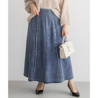 フリンジ切替デニムマーメイドスカート