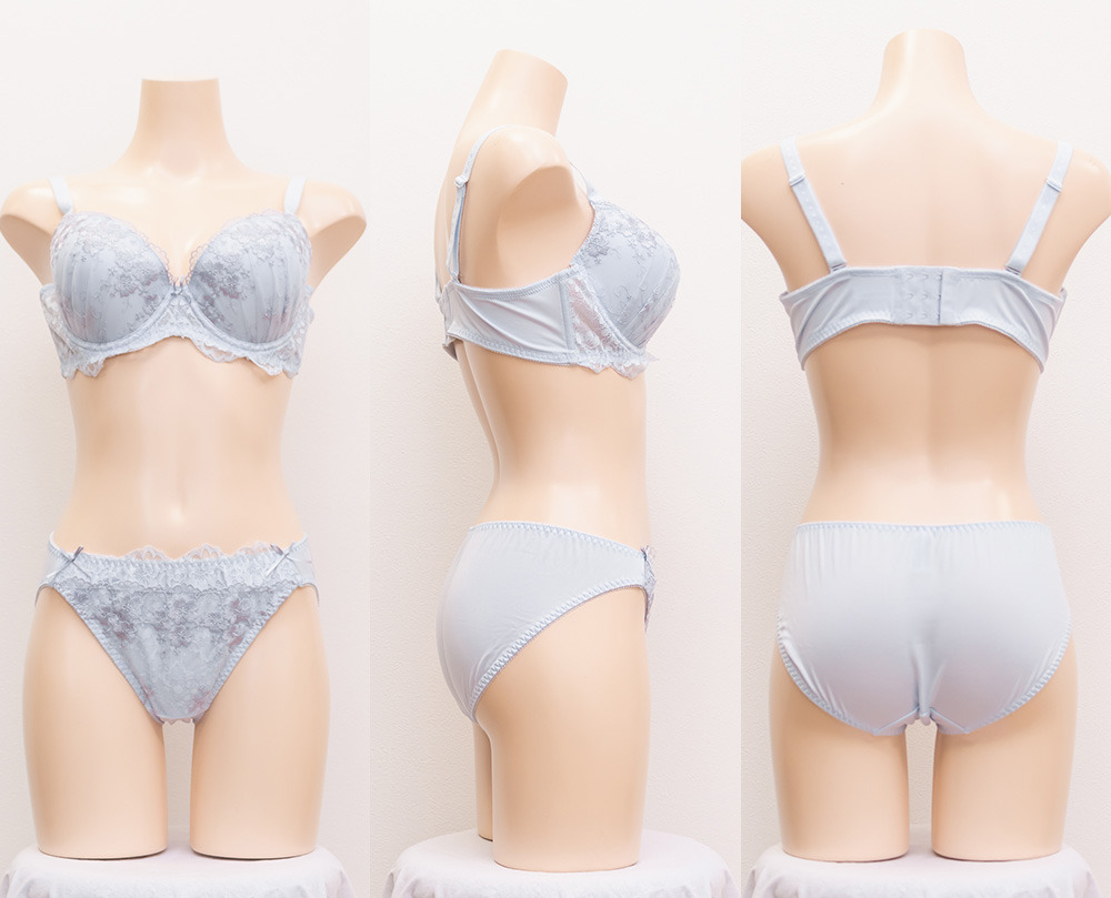 フラワー刺繍ソフトワイヤーブラジャー&ショーツセット6
