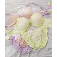 脇高ブルームレースブラジャー＆ショーツセット