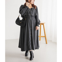 CLETTEオリジナルフロントボタンティアードデザインワンピース