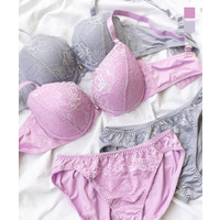 切替レースブラジャー＆ショーツセット