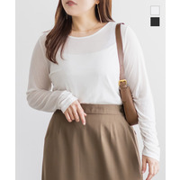 袖口シャーリングシアートップス