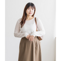袖口シャーリングシアートップス
