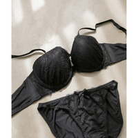 フロントリボンデザインブラジャー&ショーツセット