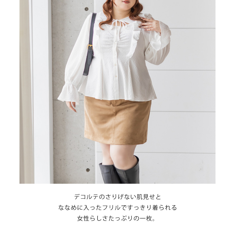 CLETTEオリジナルデコルテリボンフリルブラウス10