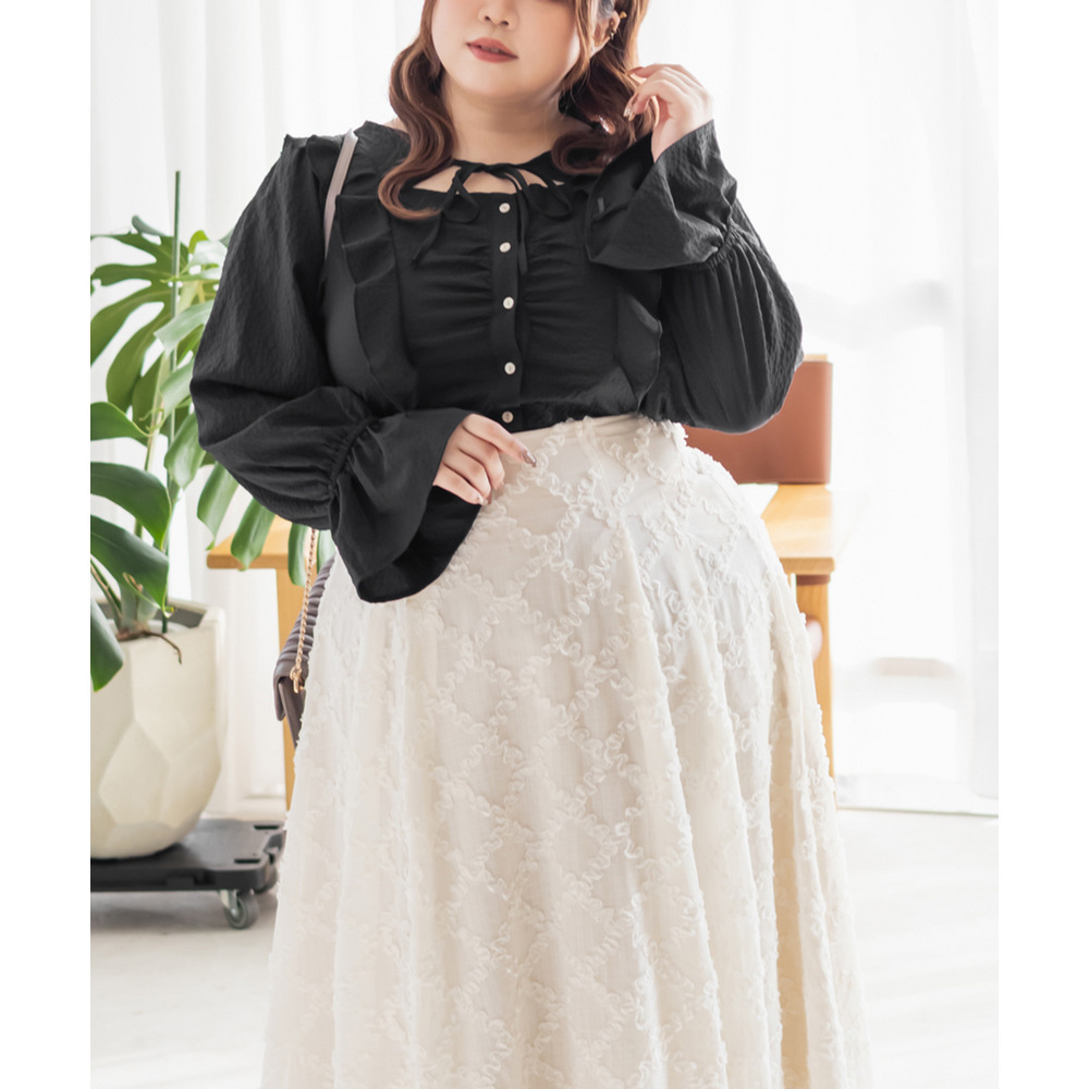 CLETTEオリジナルデコルテリボンフリルブラウス15