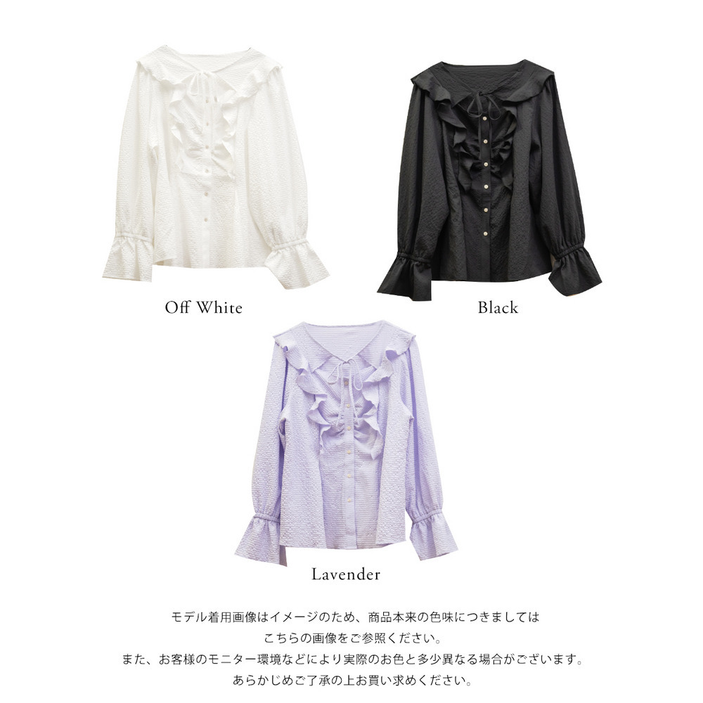 CLETTEオリジナルデコルテリボンフリルブラウス20