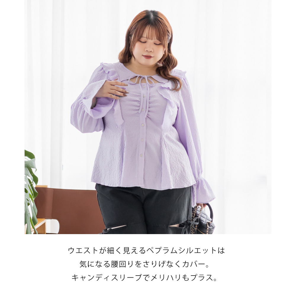 CLETTEオリジナルデコルテリボンフリルブラウス3