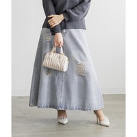 CLETTEオリジナルダメージ加工デニムスカート