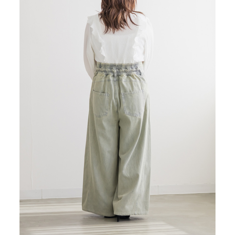 CLETTEオリジナルダブルウエストデニムワイドパンツ4