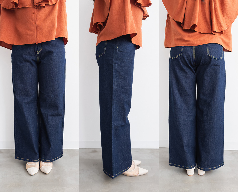 ウエスト裏ゴムタブ付きワイドパンツ11