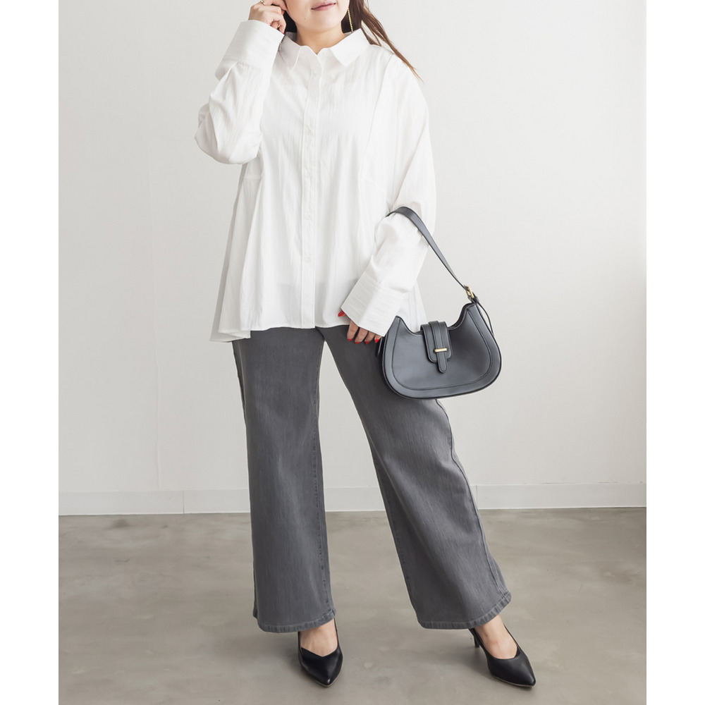 ウエスト裏ゴムタブ付きワイドパンツ5